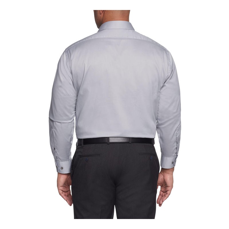 Van Heusen Men's Big FIT Dress Shirts Flex Collar Stretch Solid Shirt, Grey Mist, 19" Neck 34"-35" Sleeve (3X-Large) - Image 2